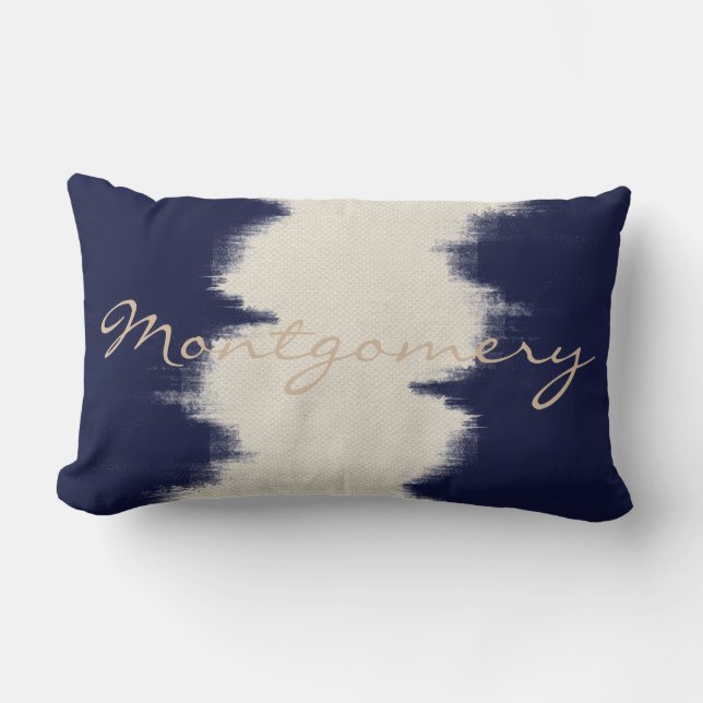 Kustdonkere Indigopenseelstreken en hemelse room Kussen (Voorkant)