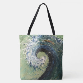 Kustdoorbaaien met fijne kunst tote bag