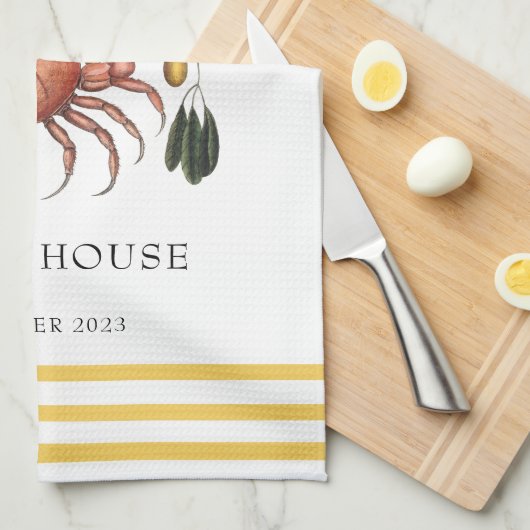 Kustdoorbakkrab Aangepaste naam Theedoek (Quarter Fold)