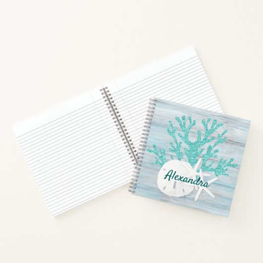 Kustdoornhaai Gepersonaliseerd met zandband Notitieboek (Binnen)