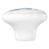 Kustdoornhaai Zeeshells blauw wit hout Keramische Knop (Zijkant)