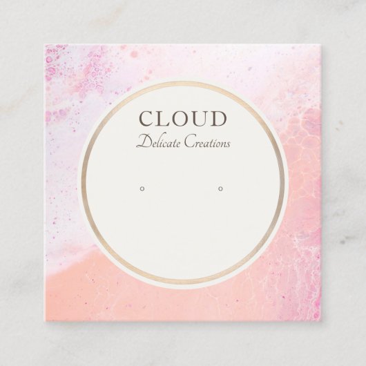 Kustdoornstaafje met juwelenkaart vierkante visitekaartje (Voorkant)