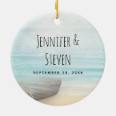 Kustdoorsnede met een Gevist bruiloft Keramisch Ornament (Achterkant)