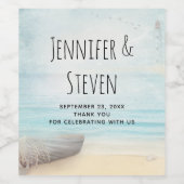 Kustdoorsnede met een Gevist bruiloft Wijn Etiket (Enkel label)