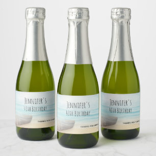 Kustdoorsnede met een Geviste vogeldag Sparkling Wijnetiket
