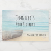 Kustdoorsnede met een Geviste vogeldag Sparkling Wijnetiket (Enkel label)