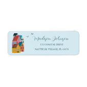 Kustdorp Baby shower adres Etiket (Voorkant)