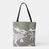 Kustdorp op een klif tote bag (Achterkant)