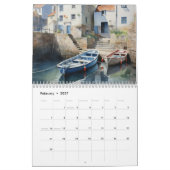 Kustdorpen Illustratie Waterverf Kalender (Feb 2027)