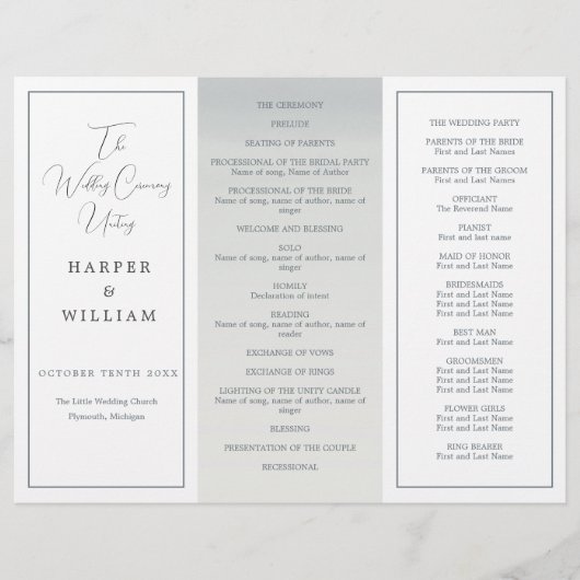 Kustdrievoudig huwelijksprogramma (Voorkant)