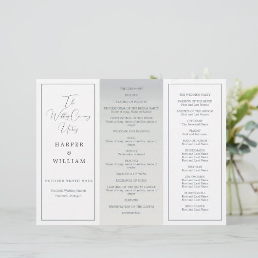 Kustdrievoudig huwelijksprogramma (Staand voorkant)