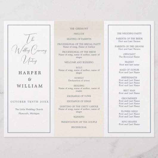 Kustdrievoudig huwelijksprogramma (Voorkant)