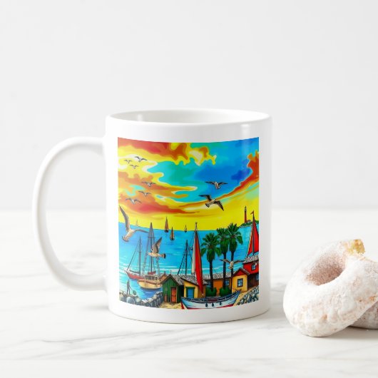 Kustdroomlandschap Koffiemok (Met donut)