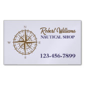 Kustduik varen zeilkompas nautisch magnetisch visitekaartje (Voorkant)