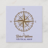 Kustduik varen zeilkompas nautisch vierkante visitekaartje (Voorkant)