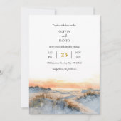 Kustduinen Golden Sunset Evening Strand Huwelijk Kaart (Voorkant)