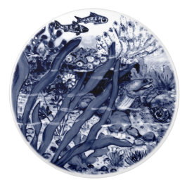 Kustdun blauw Zee - Eel Shells Coral Ocean Keramische Knop