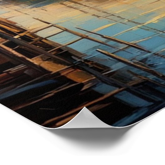 Kustecho's, Avond Uitzicht van de oude stad Poster (Hoek)