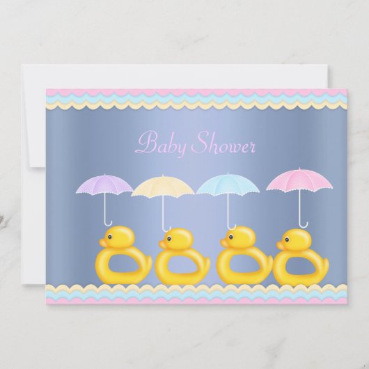 KUSTEENDEN BABY SHOWER INVITATIE BLAUW 2 KAART (Voorkant)