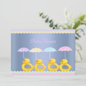 KUSTEENDEN BABY SHOWER INVITATIE BLAUW 2 KAART (Staand voorkant)