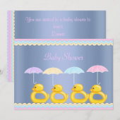 KUSTEENDEN BABY SHOWER INVITATIE BLAUW 2 KAART (Voorkant / Achterkant)