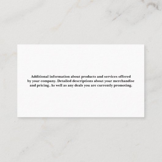 Kusteigenschappen | Onroerend goed Visitekaartje (Achterkant)