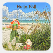 Kusteiland Sanibel Florida Strand & vogelverschrik Vierkante Sticker (Voorkant)