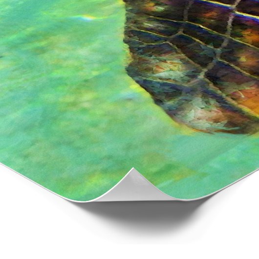 Kusteiland Zee Turtle Island Poster (Hoek)