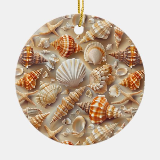 Kustelegantie Seashell patroon Keramisch Ornament (Voorkant)