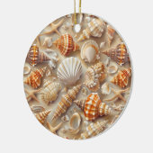 Kustelegantie Seashell patroon Keramisch Ornament (Links)