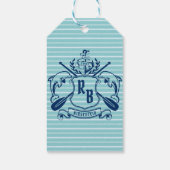 Kustemblam Dolphins Anchor Oar Shield Nauzale Cadeaulabel (Achterkant)