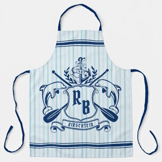 Kustemblam Dolphins Anchor Oar Shield Nauzale Schort (Voorkant)