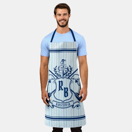 Kustemblam Dolphins Anchor Oar Shield Nauzale Schort (Gedragen)