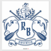 Kustemblam Dolphins Anchor Oar Shield Nauzale Sticker (Vel)