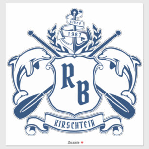 Kustemblam Dolphins Anchor Oar Shield Nauzale Sticker