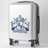 Kustemblam Dolphins Anchor Oar Shield Nauzale Sticker (Koffer)