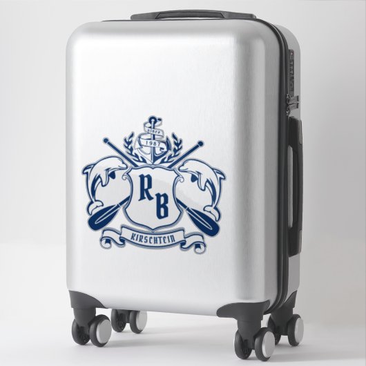 Kustemblam Dolphins Anchor Oar Shield Nauzale Sticker (Koffer)