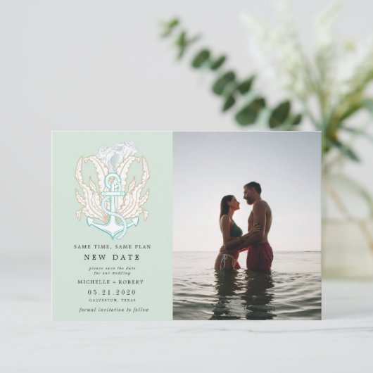 kusten kusten Foto veranderen datum uitnodiging (Staand voorkant)