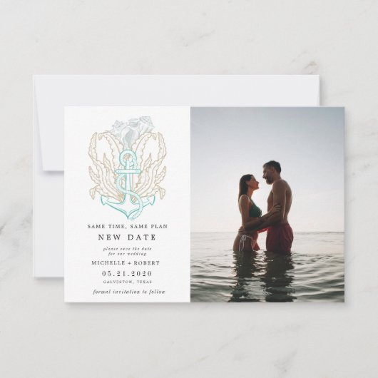 kusten kusten Foto veranderen datum uitnodiging (Voorkant)