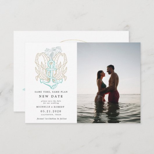 kusten kusten Foto veranderen datum uitnodiging (Voorkant / Achterkant)