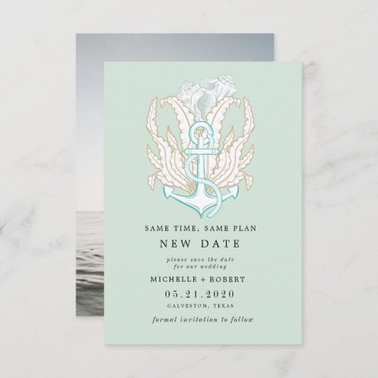 kusten kusten Foto veranderen datum uitnodiging (Voorkant / Achterkant)