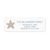 Kustfamilie Starfish Minimal Return Address Etiket (Voorkant)