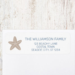 Kustfamilie Starfish Minimal Return Address Etiket