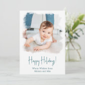 Kustfeestdag - Lijst witte Waterverf Feestdagenkaart (Staand voorkant)