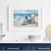 Kustfiets Zeewand Kunstprint | Poster