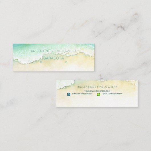 Kustfijn juwelenoorstscherm mini visitekaartje (Voorkant / Achterkant)