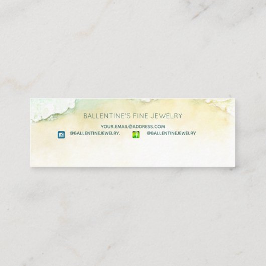 Kustfijn juwelenoorstscherm mini visitekaartje (Achterkant)