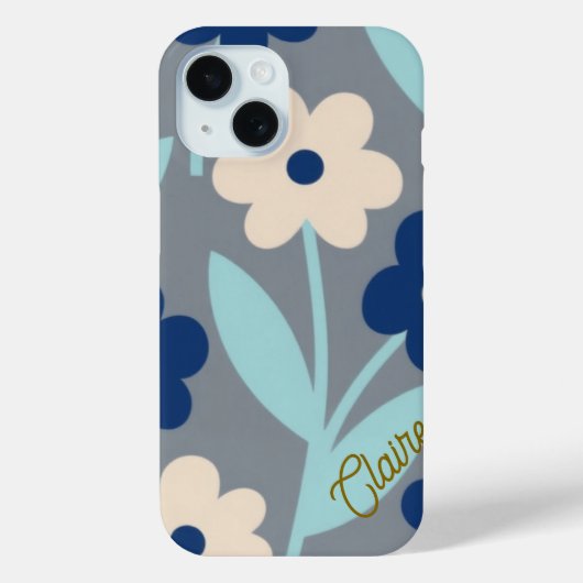 Kustflora in kalmte | Indigo & turquoise patroon Case-Mate iPhone Case (Achterkant)
