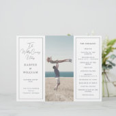 Kustfoto Tri-Fold huwelijksprogramma (Staand voorkant)