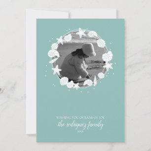 Kustfoto van Shell met kerstmis Kaart